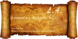 Losonczi Acicét névjegykártya
